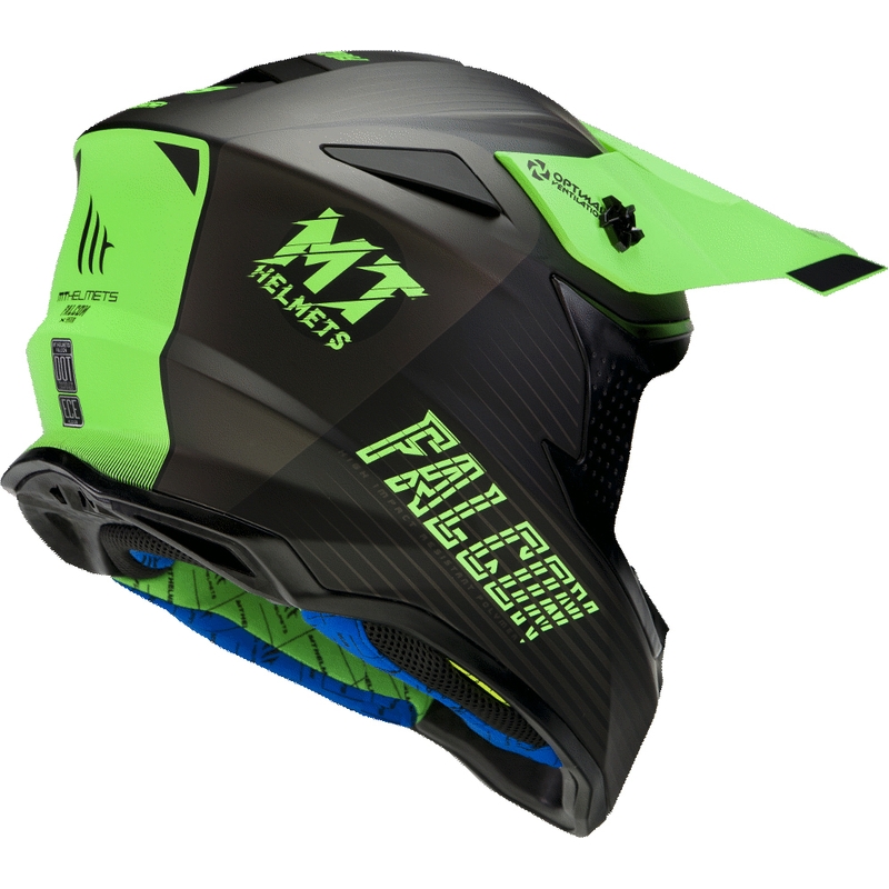 MT Falcon System kask motocrossowy czarny-fluo zielony