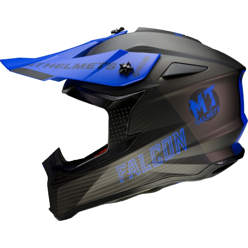 MT Falcon System kask motocrossowy black-blue