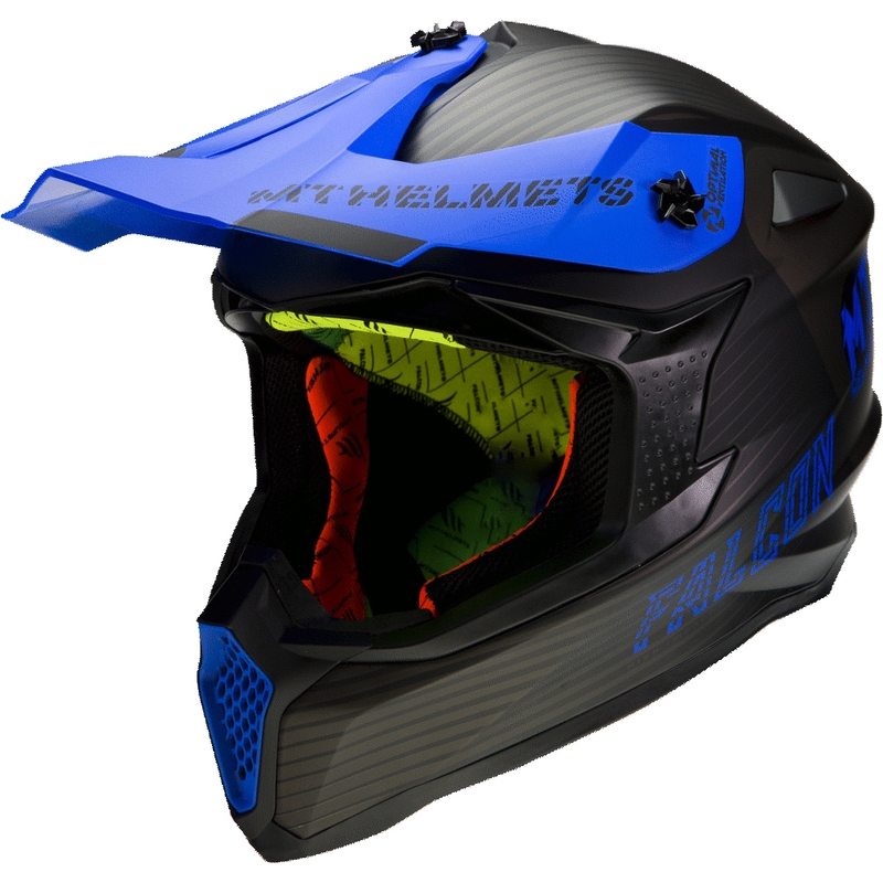 MT Falcon System kask motocrossowy black-blue