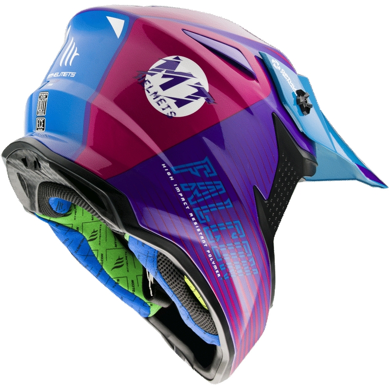 MT Falcon System Motocross Helmet pink-blue-purple