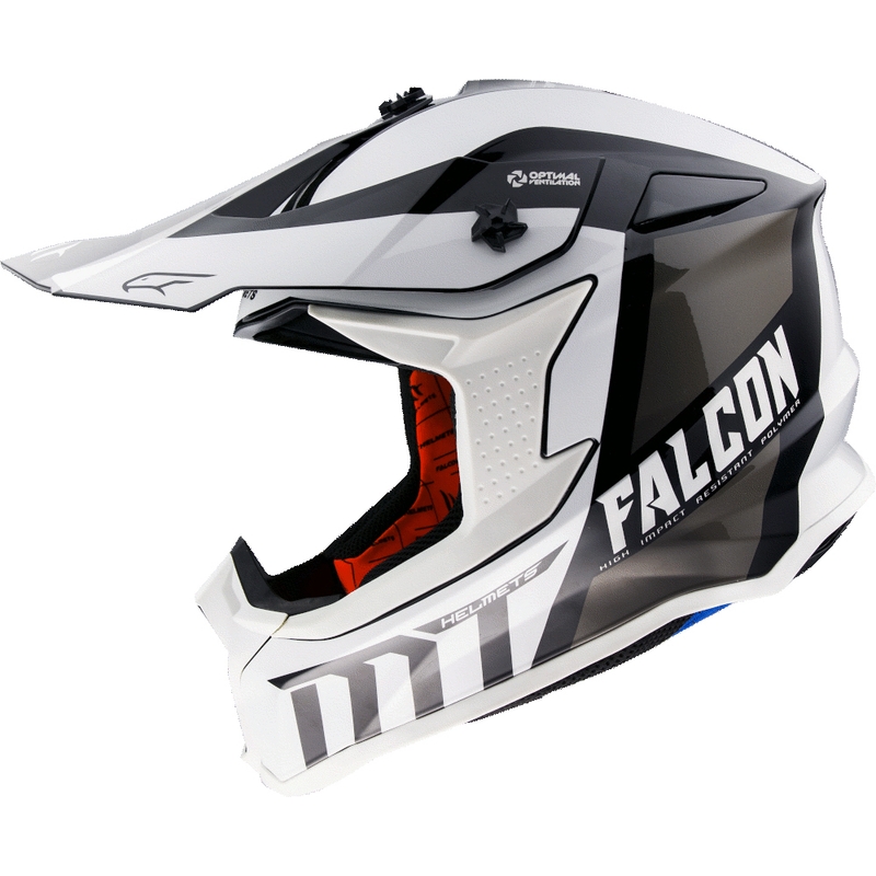 MT Falcon Warrior kask motocrossowy biało-czarny