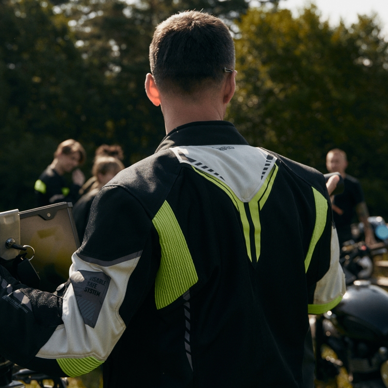 Kurtka motocyklowa Ozone Flow czarno-szaro-fluo żółta wyprzedaż
