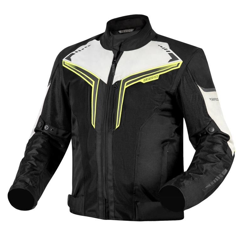Kurtka motocyklowa Ozone Flow czarno-szaro-fluo żółta wyprzedaż
