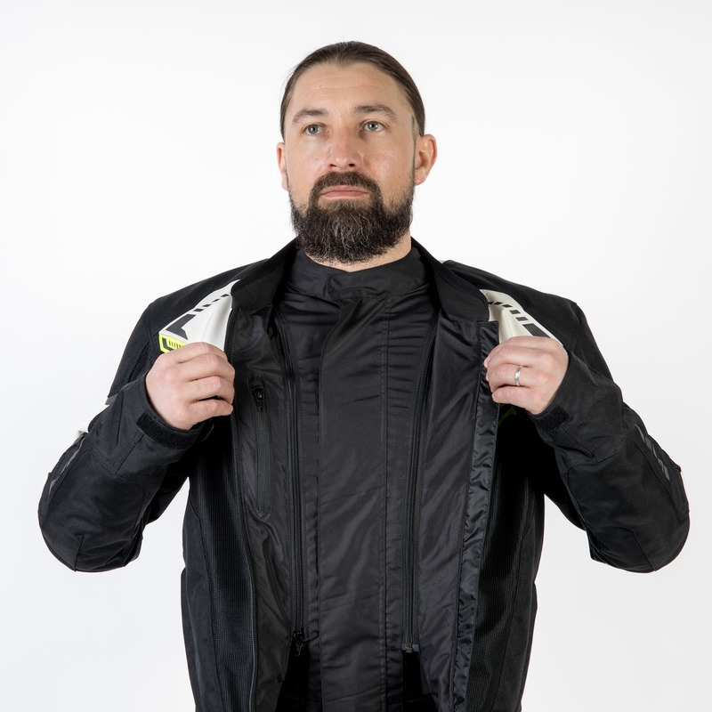 Kurtka motocyklowa Ozone Flow czarno-szaro-fluo żółta wyprzedaż