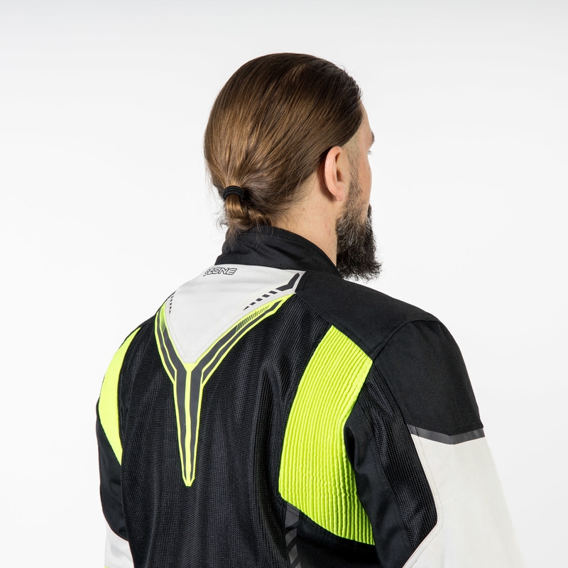 Kurtka motocyklowa Ozone Flow czarno-szaro-fluo żółta wyprzedaż
