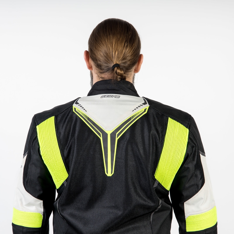 Kurtka motocyklowa Ozone Flow czarno-szaro-fluo żółta wyprzedaż