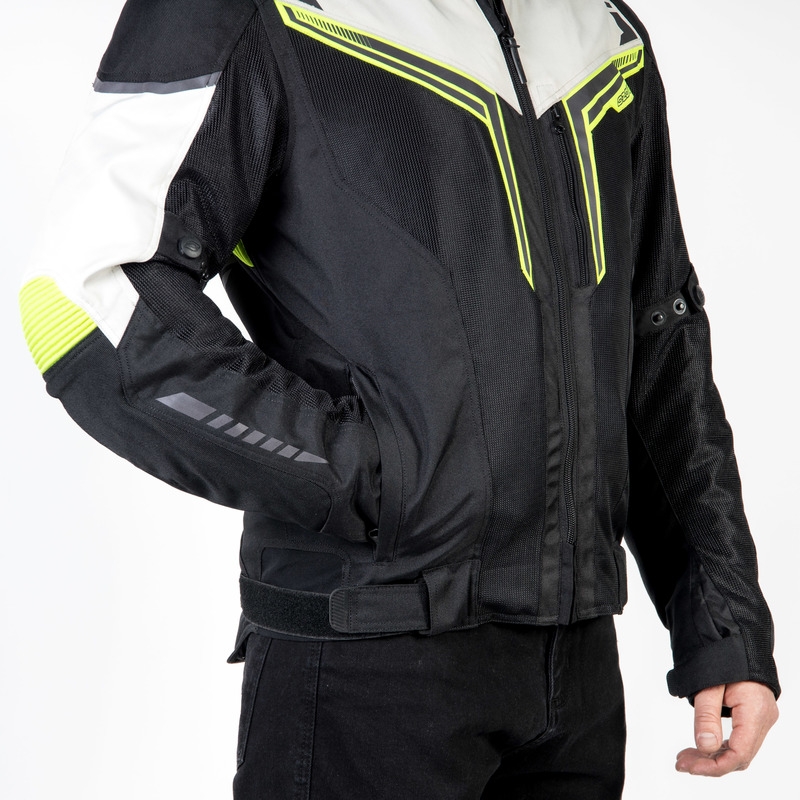 Kurtka motocyklowa Ozone Flow czarno-szaro-fluo żółta wyprzedaż