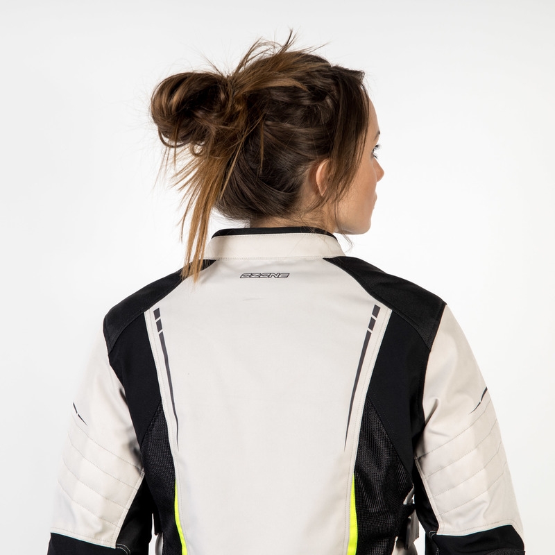 Damska kurtka motocyklowa Ozone Flow Black-Gray-Fluo Yellow wyprzedaż