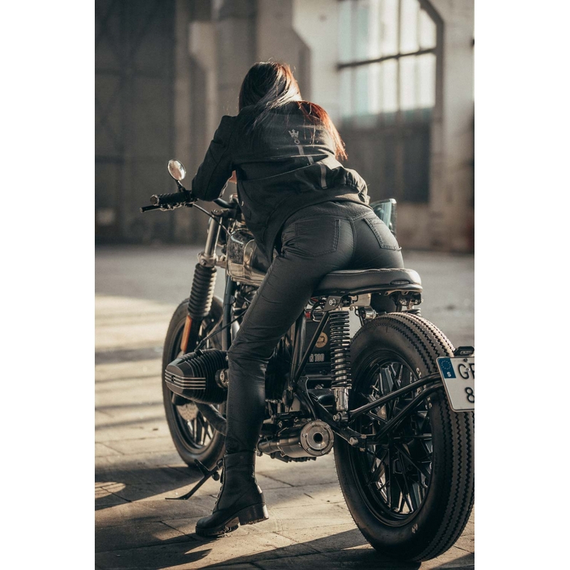 Damskie jeansy motocyklowe PANDO MOTO Lorica Kev 02 czarne. wyprzedaż