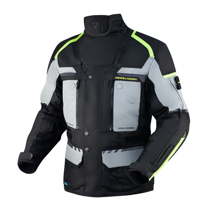 Kurtka motocyklowa Rebelhorn Cubby IV black-grey-fluo yellow. wyprzedaż