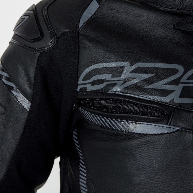 Skórzana kurtka motocyklowa Ozone RS600 czarno-szara wyprzedaż