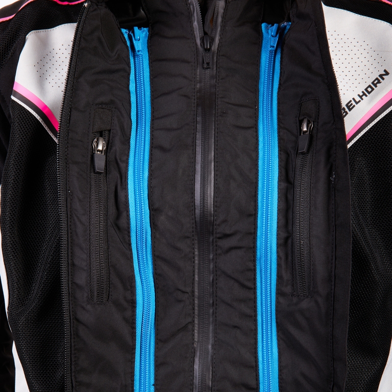 Damska kurtka motocyklowa Rebelhorn Hiflow IV Black-Silver-Pink wyprzedaż