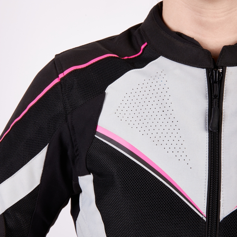 Damska kurtka motocyklowa Rebelhorn Hiflow IV Black-Silver-Pink wyprzedaż