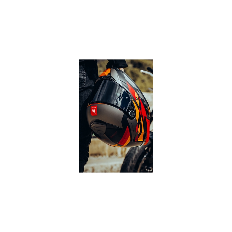 MT FF118SV Thunder 4 SV ERGO B15 kask motocyklowy integralny szaro-pomarańczowo-czerwony