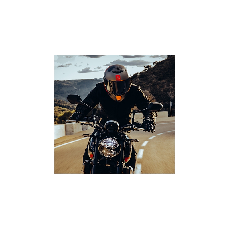 MT FF118SV Thunder 4 SV ERGO B15 kask motocyklowy integralny szaro-pomarańczowo-czerwony