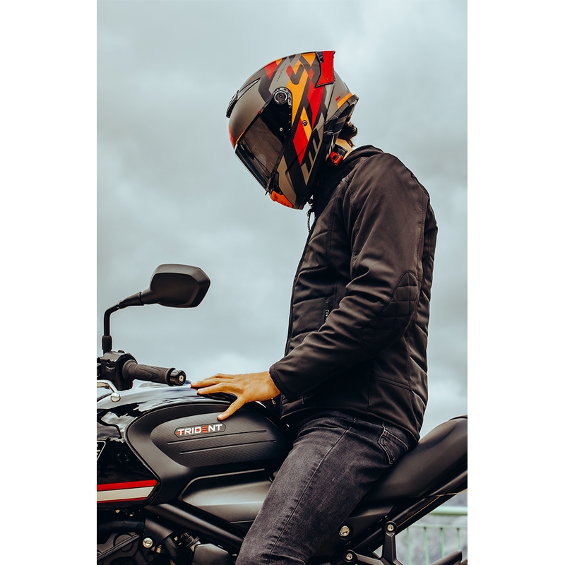 MT FF118SV Thunder 4 SV ERGO B15 kask motocyklowy integralny szaro-pomarańczowo-czerwony