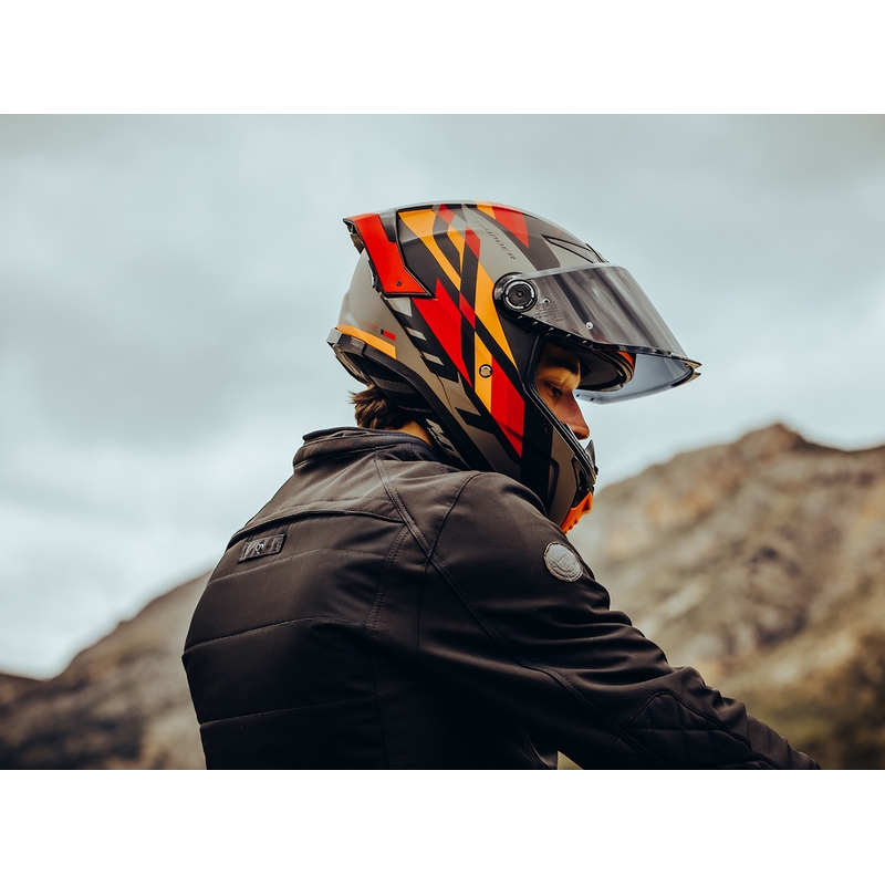 MT FF118SV Thunder 4 SV ERGO B15 kask motocyklowy integralny szaro-pomarańczowo-czerwony