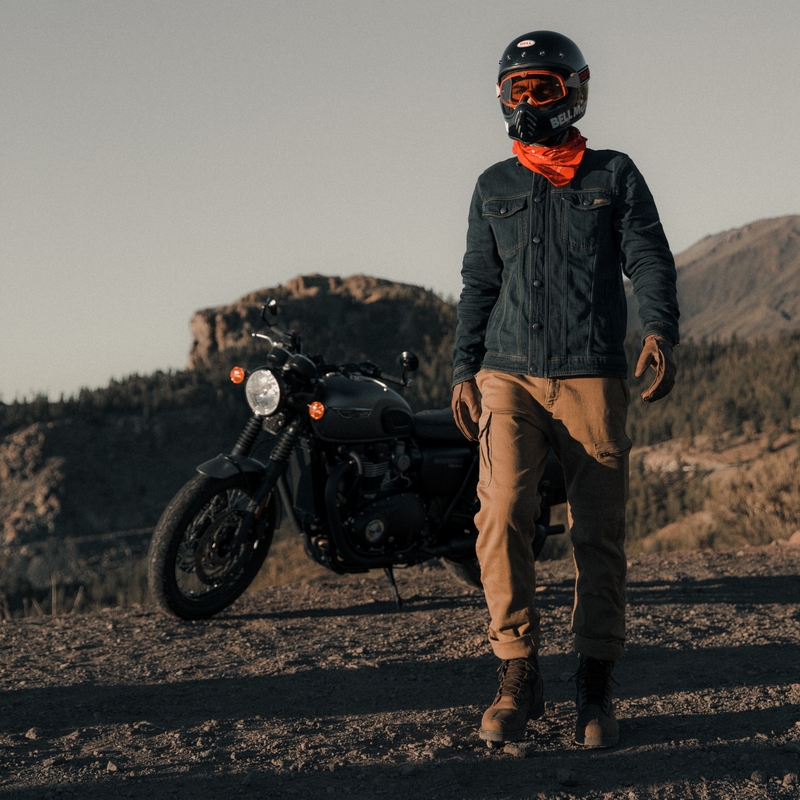 BROGER Alaska II jasnobrązowe jeansy motocyklowe