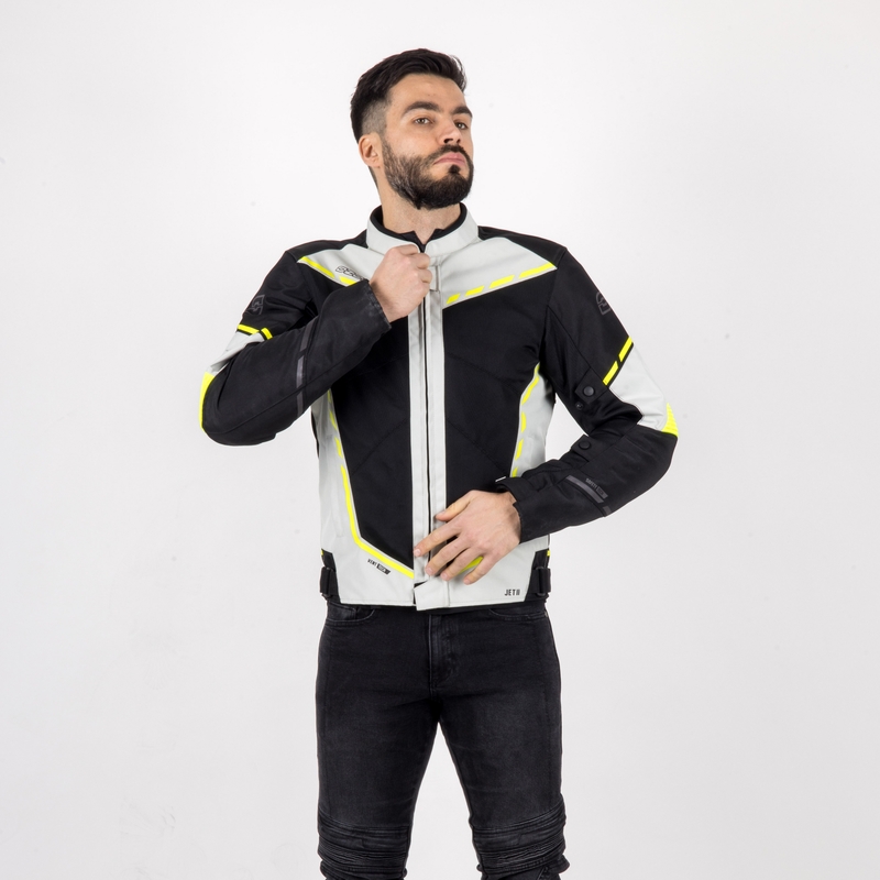 Kurtka motocyklowa Ozone Jet II szaro-czarno-fluo żółta wyprzedaż