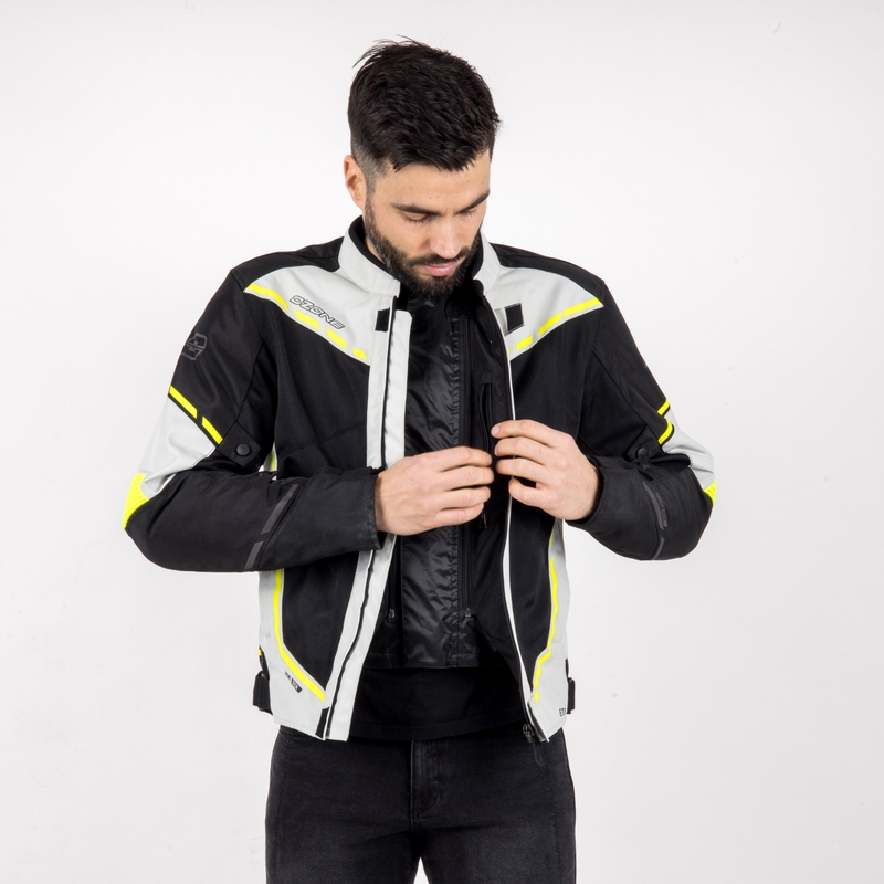 Kurtka motocyklowa Ozone Jet II szaro-czarno-fluo żółta wyprzedaż