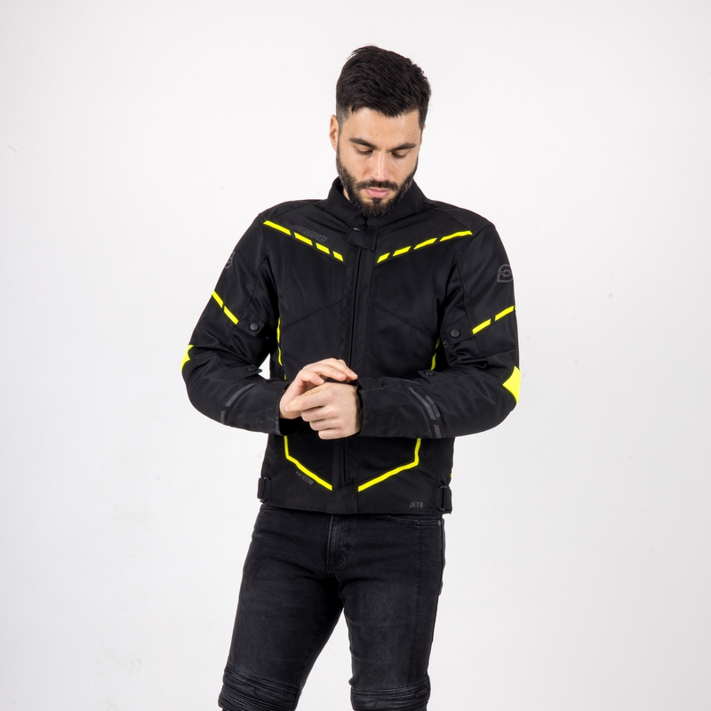 Kurtka motocyklowa Ozone Jet II czarno-fluo żółta wyprzedaż