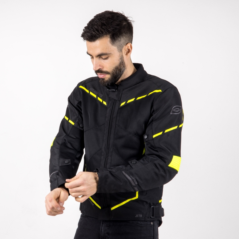 Kurtka motocyklowa Ozone Jet II czarno-fluo żółta wyprzedaż