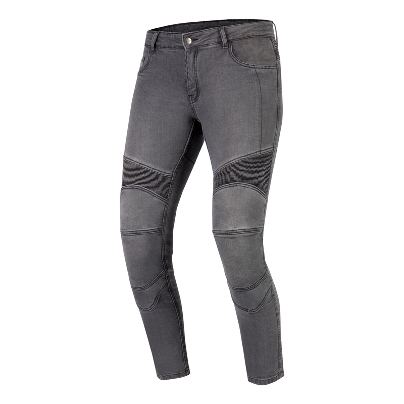 Damskie jeansy motocyklowe Ozone Roxy wydarte czarne wyprzedaż