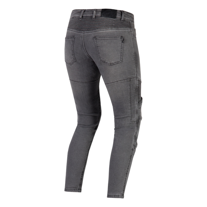 Damskie jeansy motocyklowe Ozone Roxy wydarte czarne wyprzedaż