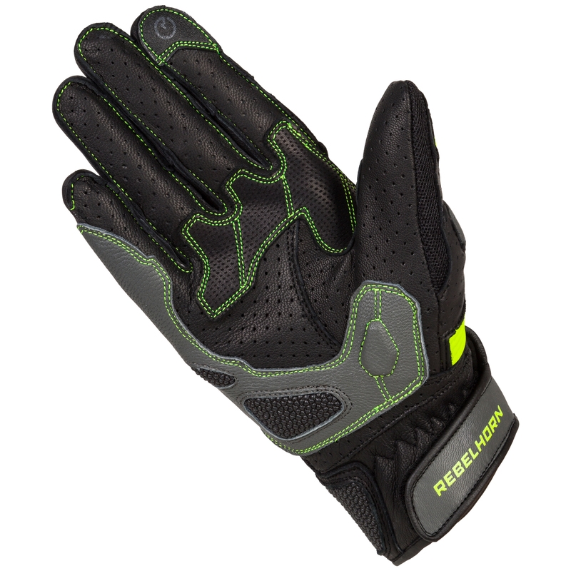 Rękawice motocyklowe Rebelhorn Flux II czarno-fluo żółte wyprzedaż