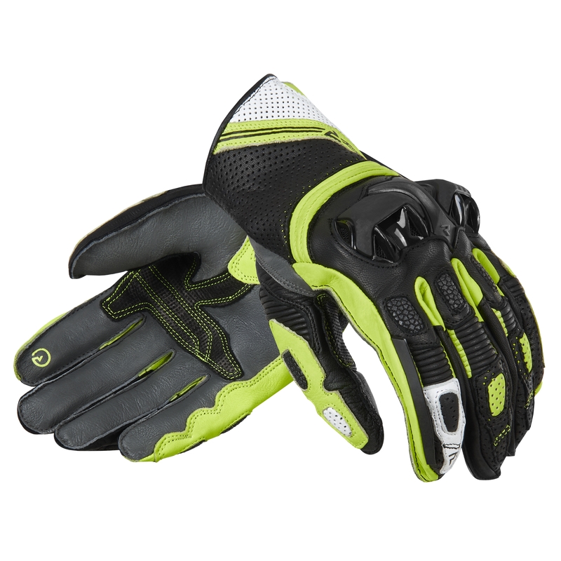 Rękawice motocyklowe Rebelhorn ST Short czarno-szaro-fluo żółte wyprzedaż