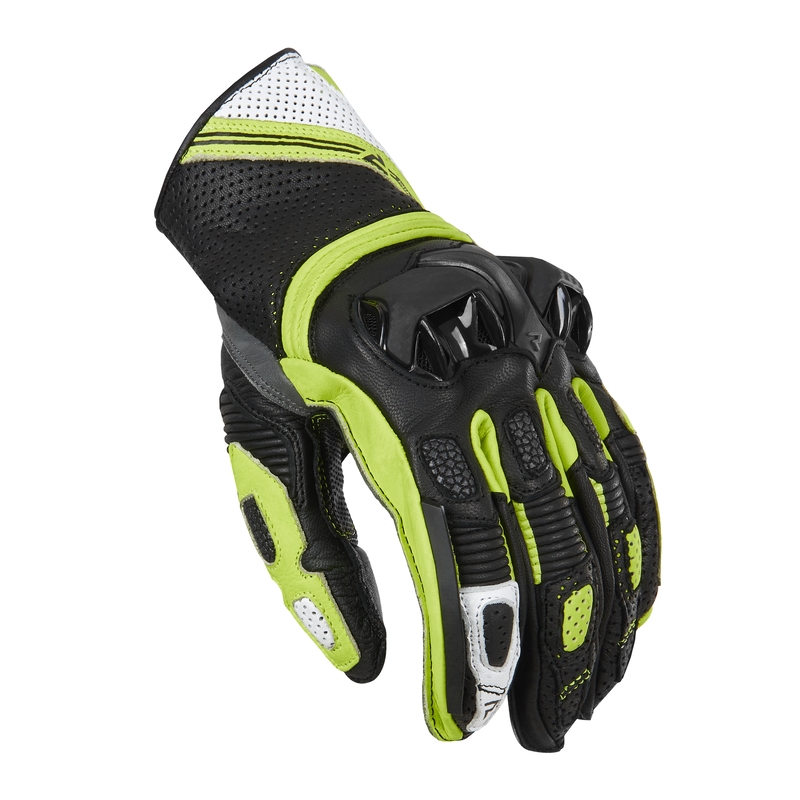 Rękawice motocyklowe Rebelhorn ST Short czarno-szaro-fluo żółte wyprzedaż