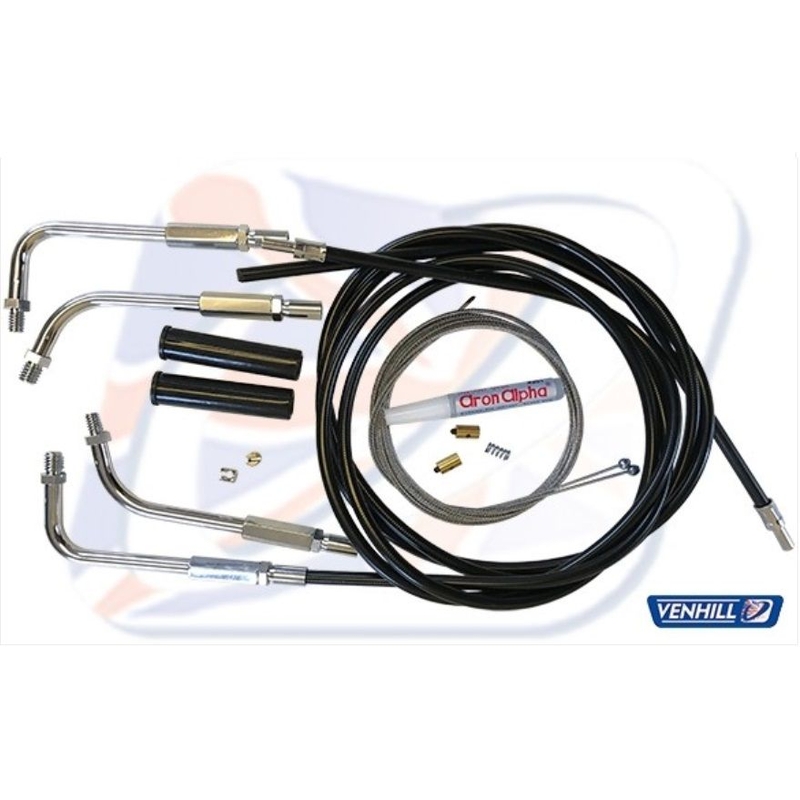 Throttle cable kit Venhill black threaded