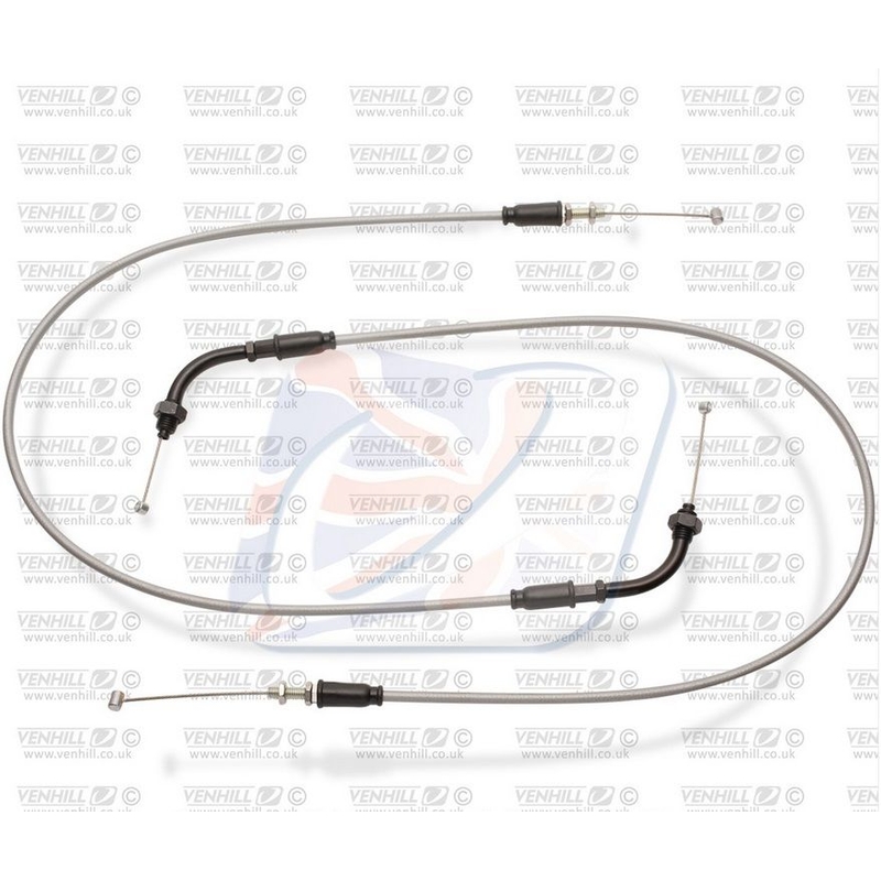 Throttle cables (pair) Venhill featherlight grey