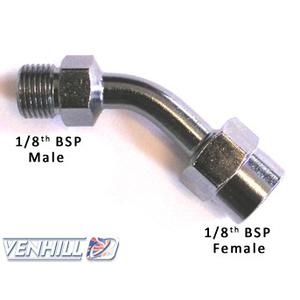 Swivel joint Venhill POWERHOSEPLUS E645 45 deg 1/8TH BSP chrome