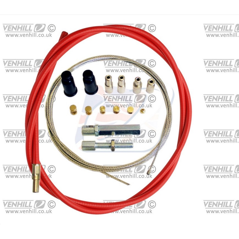 Universal throttle cable kit Venhill 6mm OUTER (1.35m) Red