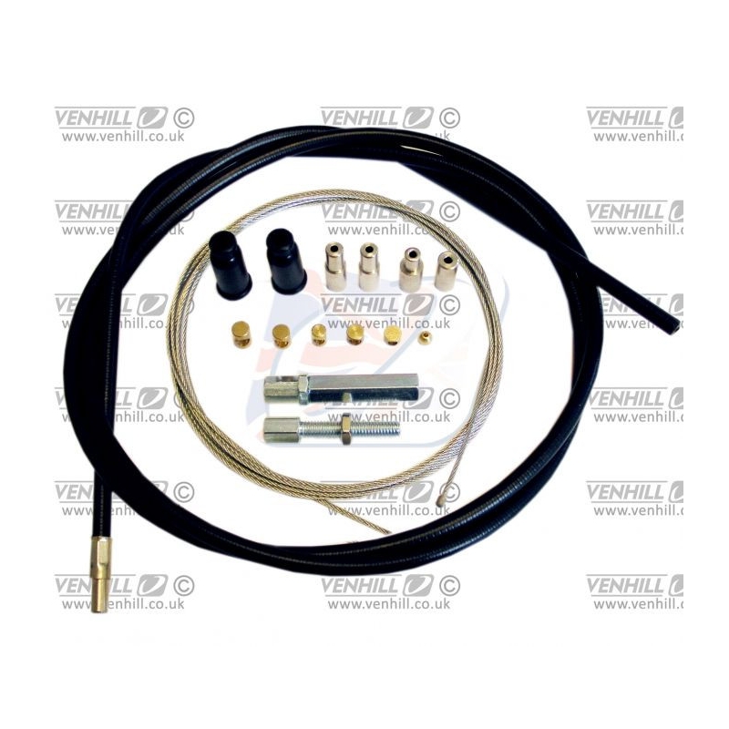 Universal throttle cable kit Venhill 2,35m (2 stroke) Black