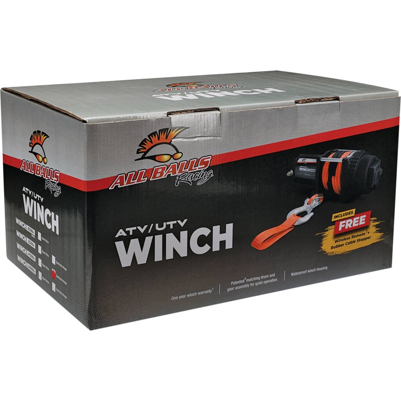 Winch All Balls Racing AB 4500LB 4-Bolt synthetic