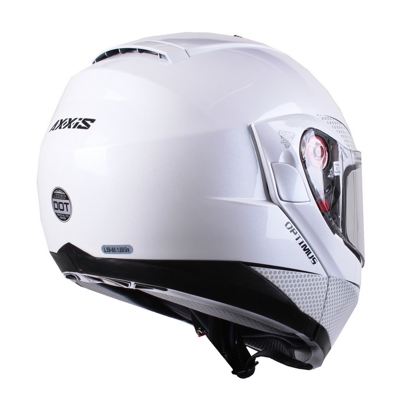 Kask moto szczękowy Axxis Optimus biały - II. jakość