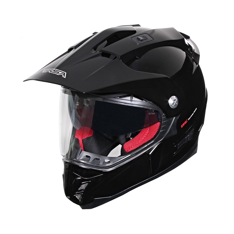 Kask Enduro z blendą przeciwsłoneczną RSA MX-01 czarny połysk - II. jakość
