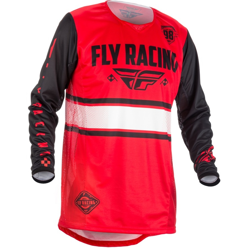 Motokrosowa koszulka FLY Racing Kinetic ERA 2018 - USA czerwono-czarna