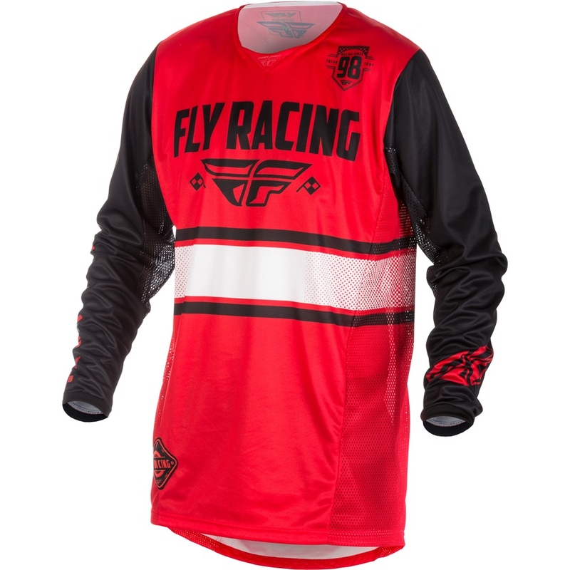 Motokrosowa koszulka FLY Racing Kinetic ERA 2018 - USA czerwono-czarna