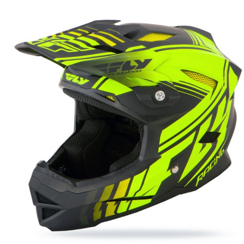 Motokrosowy kask FLY Racing DEFAULT - USA czarno-fluo żółty