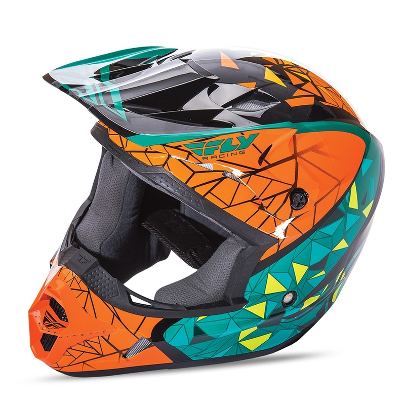 Motokrosowy kask FLY Racing Kinetic CRUX - USA pomarańczowo-niebiesko-czarny