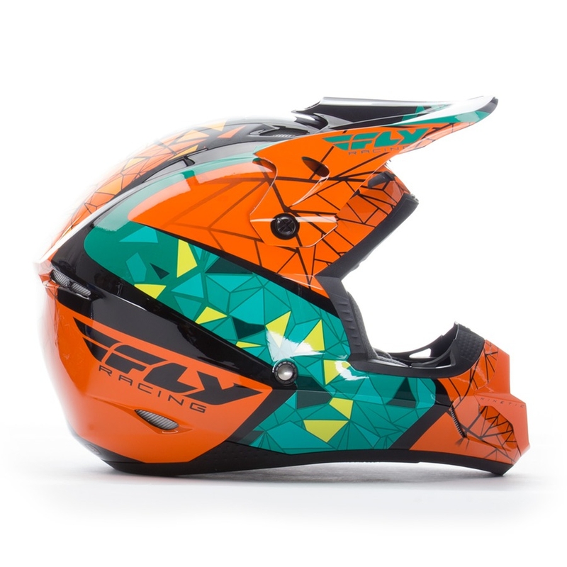 Motokrosowy kask FLY Racing Kinetic CRUX - USA pomarańczowo-niebiesko-czarny