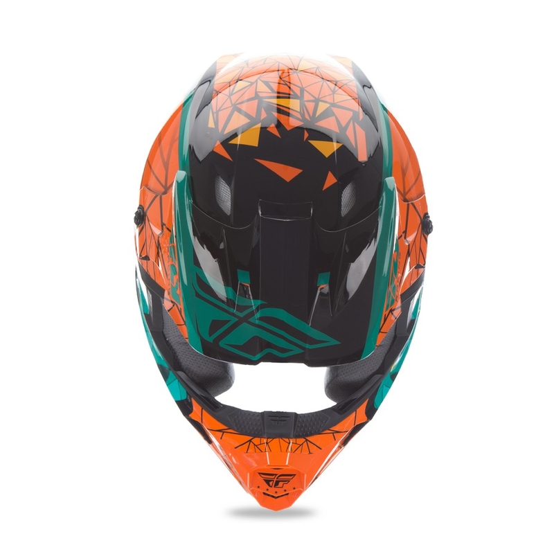 Motokrosowy kask FLY Racing Kinetic CRUX - USA pomarańczowo-niebiesko-czarny