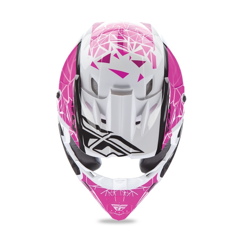 Motokrosowy kask FLY Racing Kinetic CRUX - USA różowo-czarno-biały