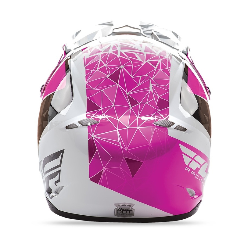 Motokrosowy kask FLY Racing Kinetic CRUX - USA różowo-czarno-biały
