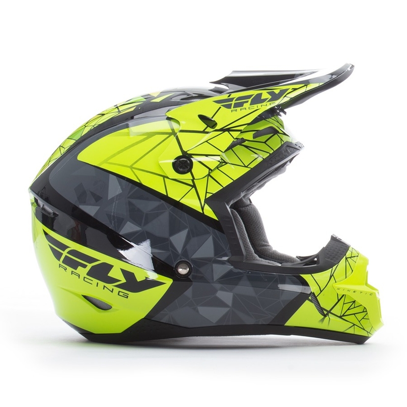 Motokrosowy kask FLY Racing Kinetic CRUX - USA fluo żółto-szaro-czarny wyprzedaż