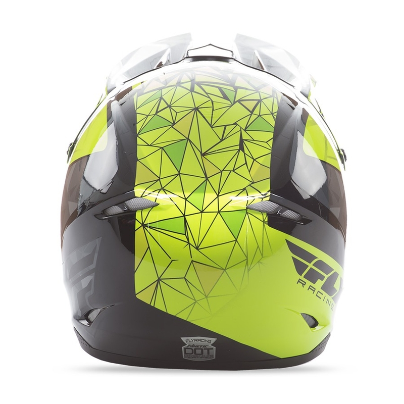 Motokrosowy kask FLY Racing Kinetic CRUX - USA fluo żółto-szaro-czarny wyprzedaż
