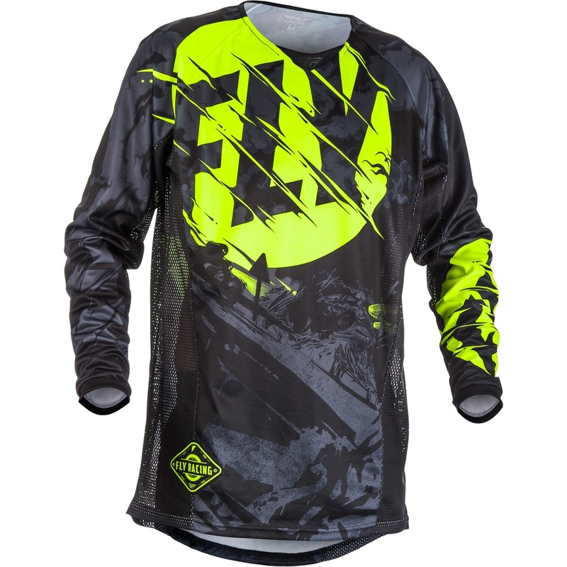 Motokrosowa koszulka FLY Racing Kinetic OUTLAW 2018 - USA czarno-fluo żółta